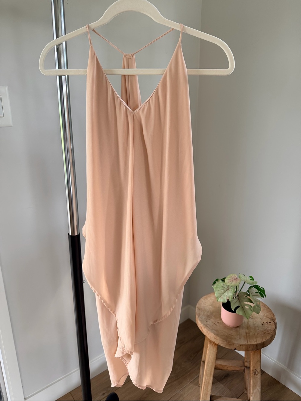 mahina Peach V-Neck Spaghetti Strap Layered Camisole